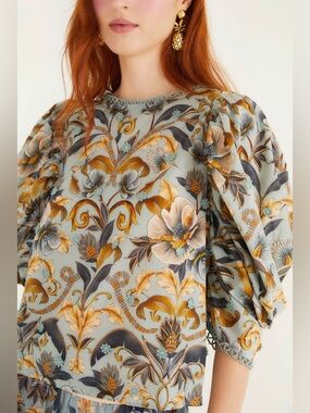 Farm Rio: Blue Snake Garden 3d Applique
Blouse / shirt